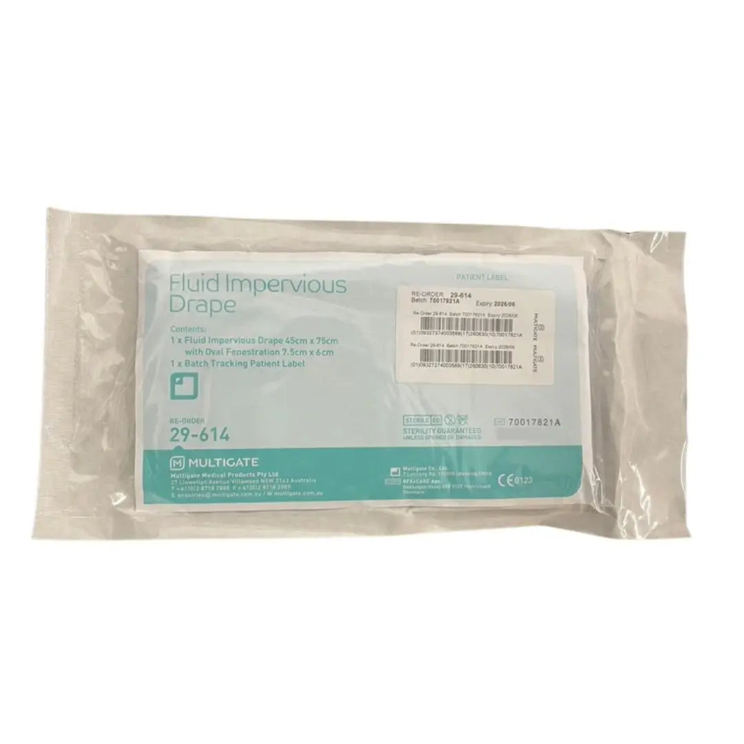 Multigate St Fluid Imperv Drape 45x75cm-1 W/ Oval Fen 7.5x6cm - Each Multigate