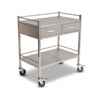 Qube Stainless Steel Instrument Trolley 2 Drawers Side by Side W800 x D490 x H900mm Smik Care