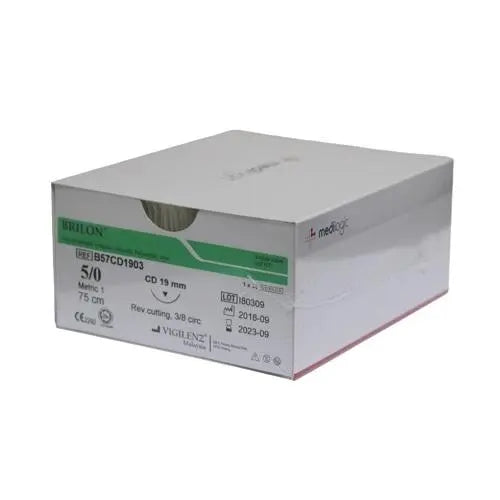 Vigilenz Brilon 5-0 26mm Primecut Gold PD Black 45cm Sutures - Box (36) Vigilenz