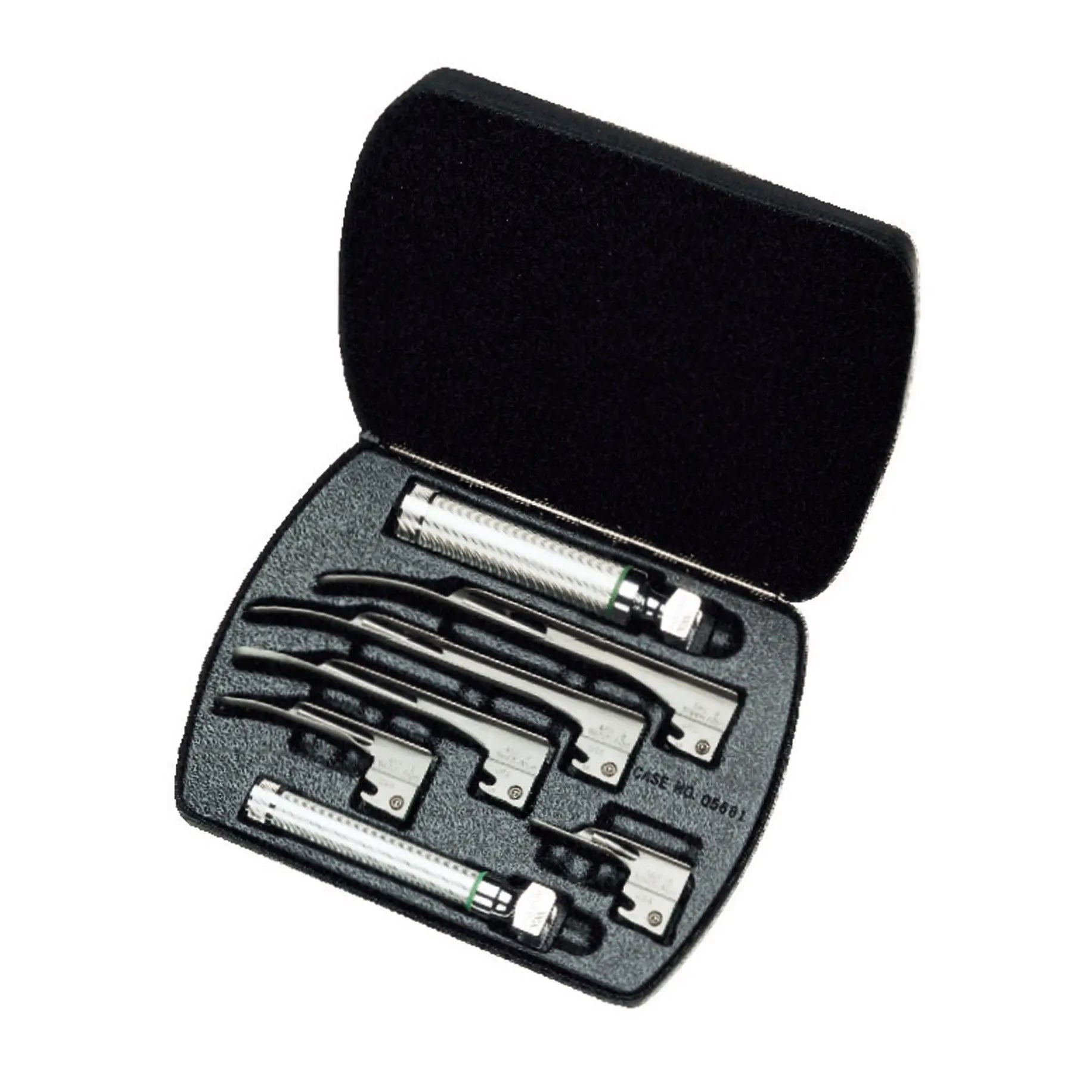 WELCH ALLYN Miller Fiber Optic Laryngoscope Set with Case includes Blades 0,1,2,3,4 Welch Allyn