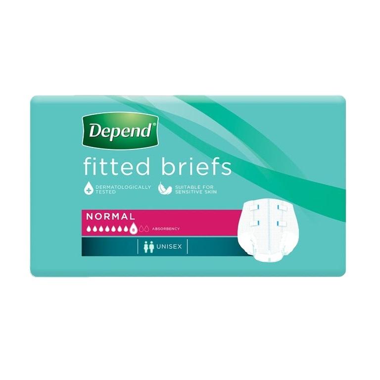 Depend Fitted Brief Normal Medium - Carton (40)