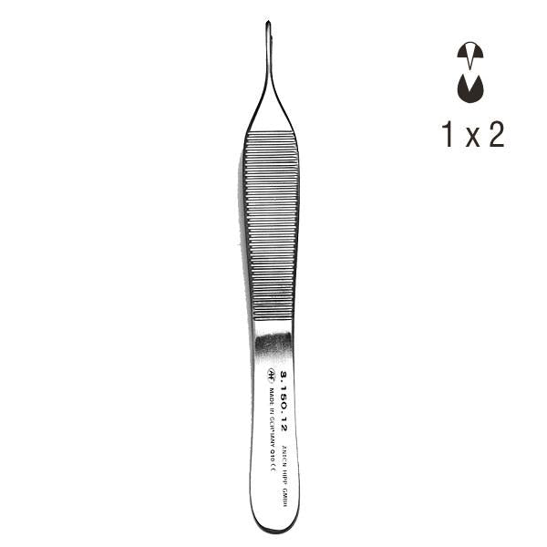 Adson Tissue Forceps 1x2 Teeth Standard 12cm KLINI