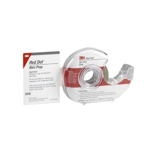 Red Dot ECG Trace Prep Roll 18.1mm x 5m - Dispenser with tape