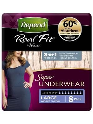 Depend Real Fit Female Large - Carton (8x4)