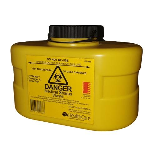 ASP Sharps Container 3.1L FITTANK with Screw Top