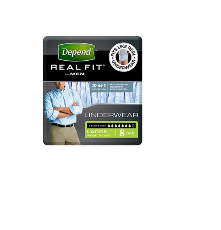 Depend Real Fit Men Large - Carton (8x4)