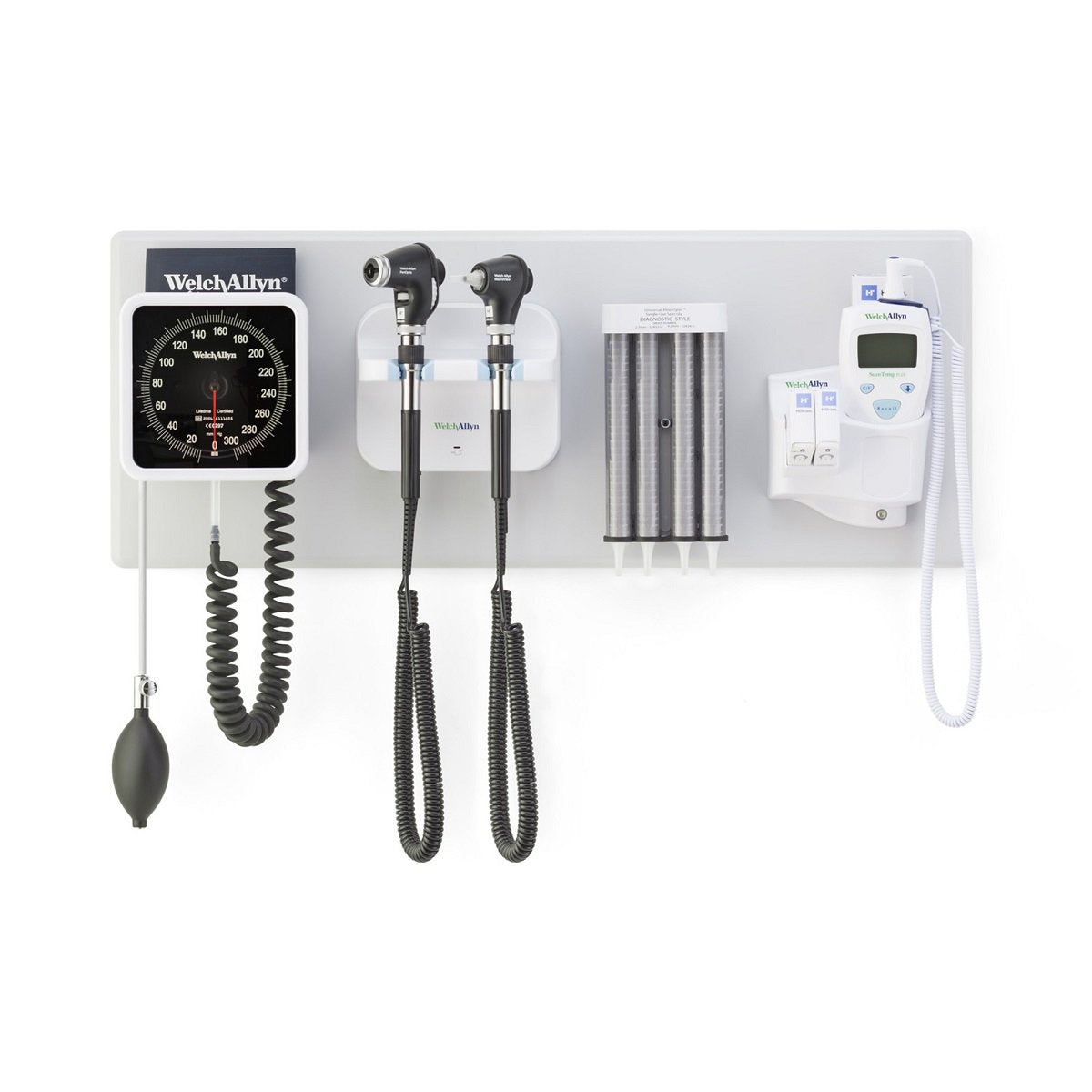WELCH ALLYN Wall System 77716 PanOptic & Macroview Basic, Dispenser, Sphyg, Suretemp