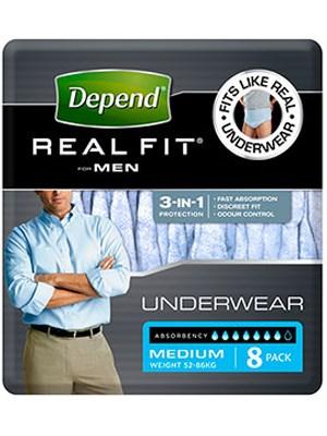Depend Real Fit Mens Small/Medium - Carton (8x4)