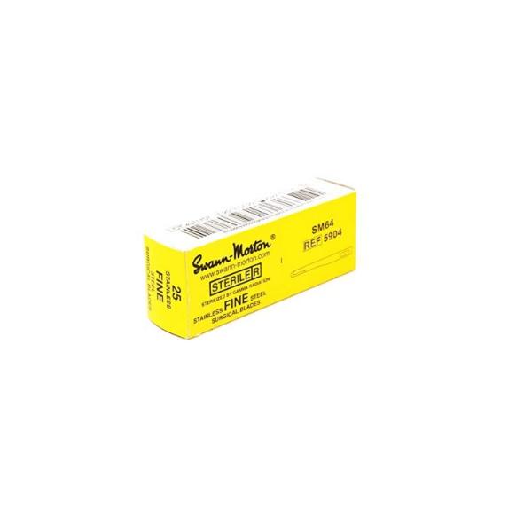 Swann-Morton (5904) Fine Blade SM64 Stainless Steel Sterile - Box (25)