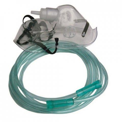 Oxygen Mask Adult w/ 210cm Tubing - Each