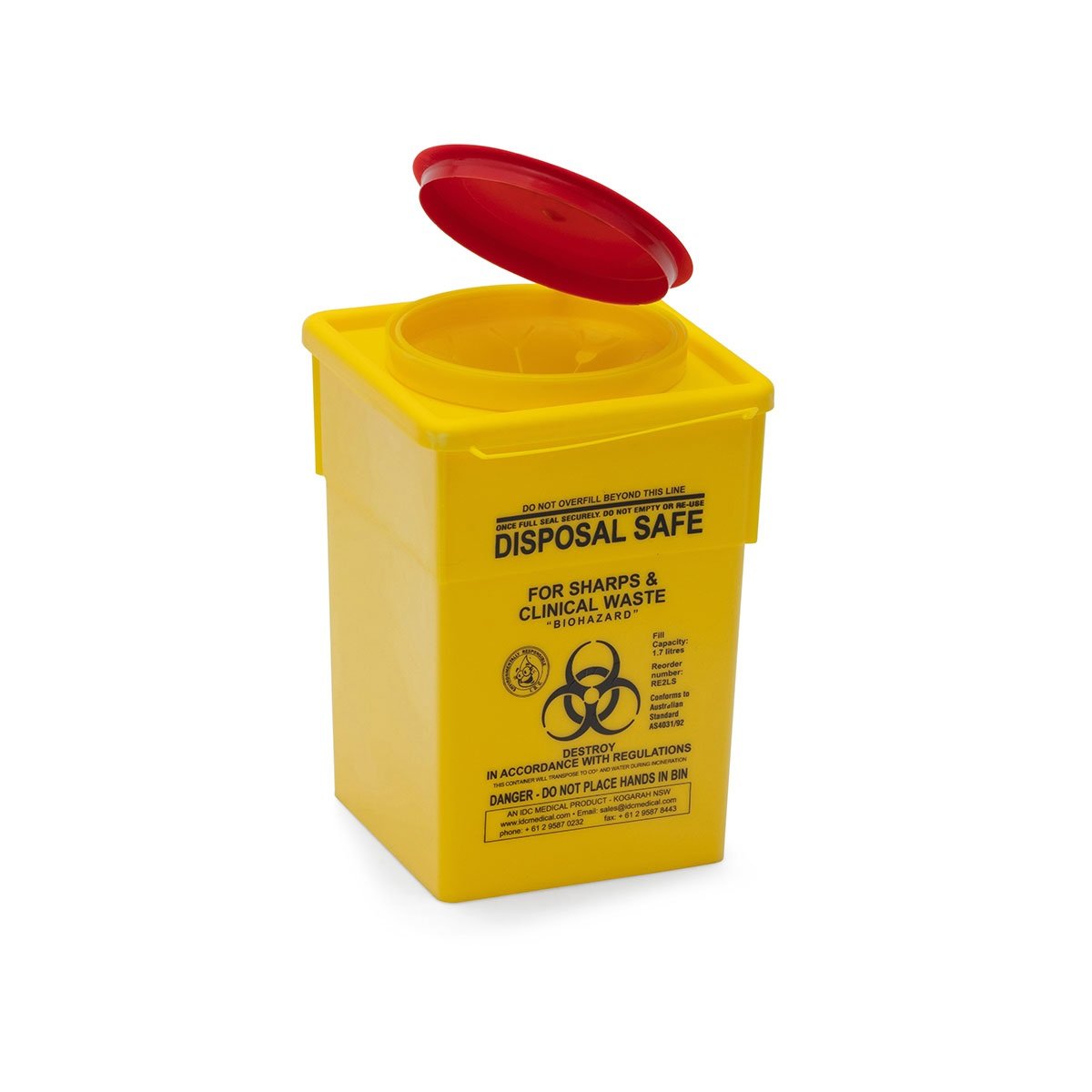 Sharps Container Red Lid 2L Yellow (SD2000) - Each