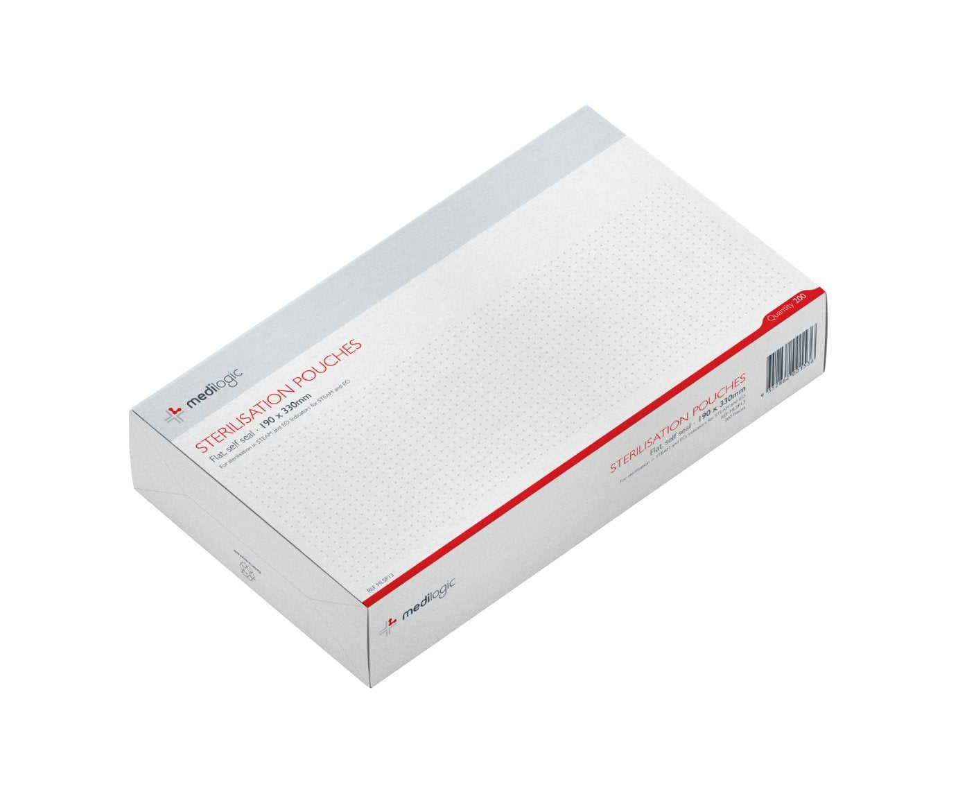 LOGICARE Self-Sealing Sterilisation Pouch 190 x 330mm - Box (200)