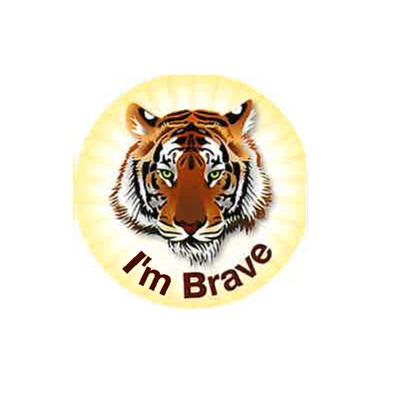 Childrens Reward Brave Sticker 40mm Circular - Roll (250)
