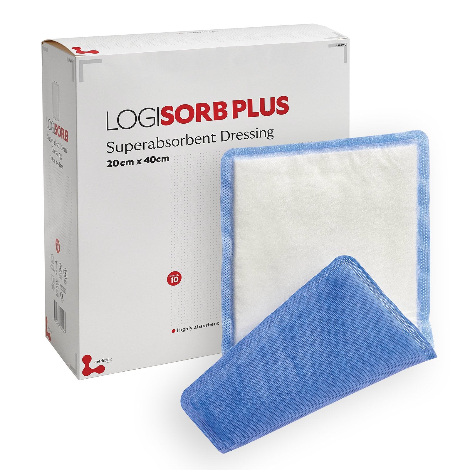 LOGISORB PLUS Superabsorbent Dressing 20cmx40cm - Box (10)