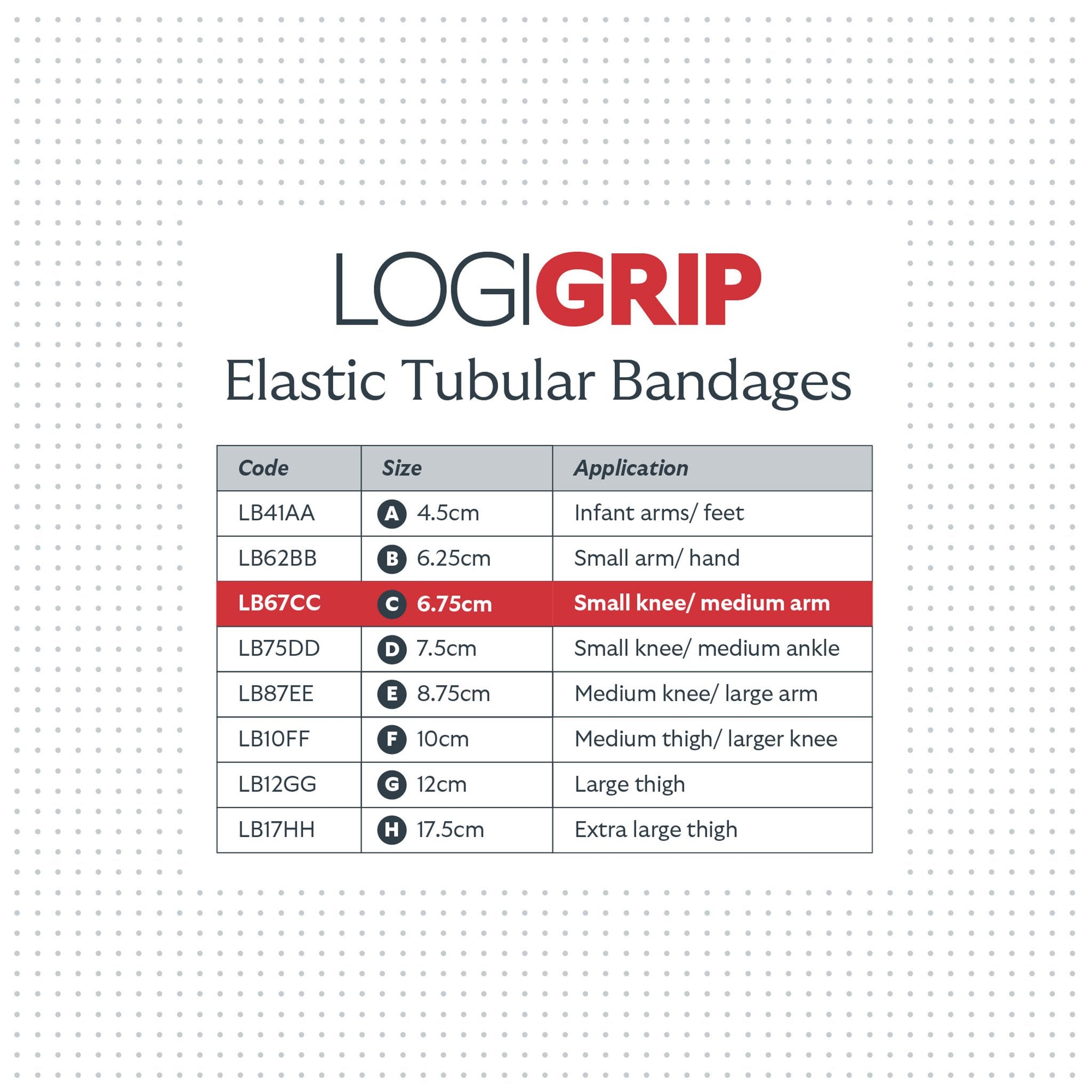 LOGIGRIP Tubular Bandage 6.75cm x 10m Size C