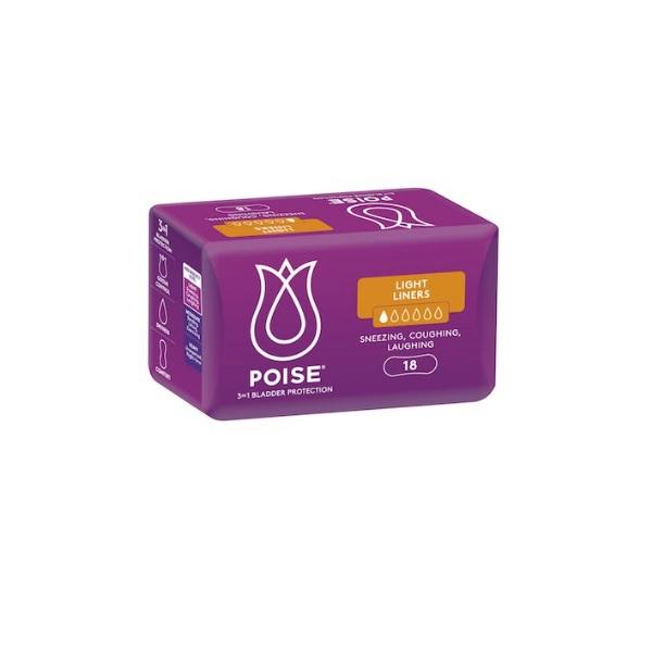 Poise Light Liners (18 pk) (9167316) - Ctn (8)