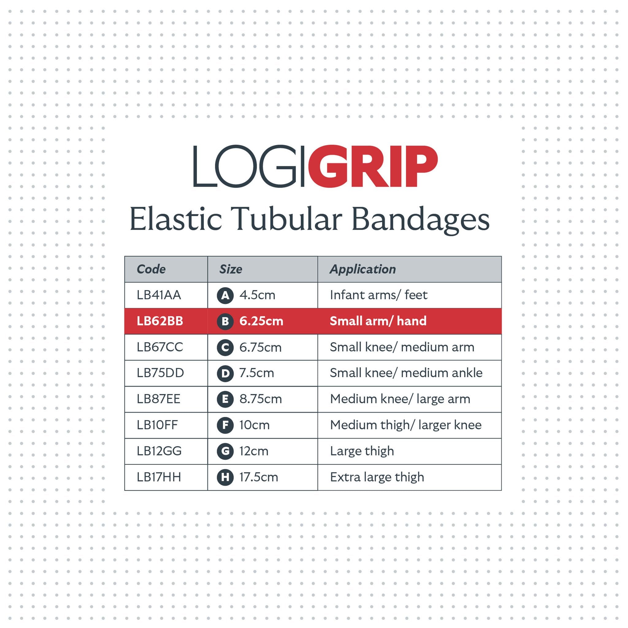 LOGIGRIP Tubular Bandage 6.25cm x 10m Size B