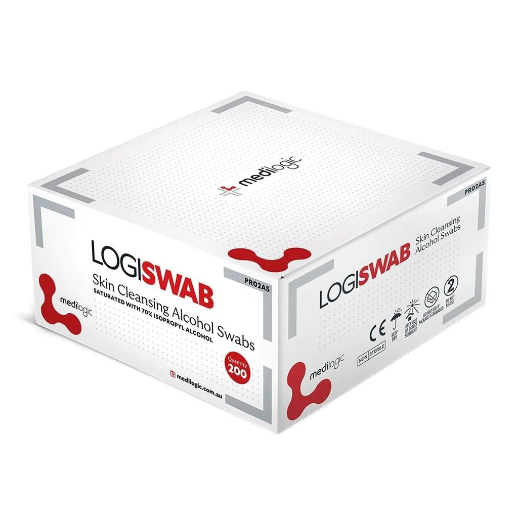 LOGISWAB Skin Cleansing Alcohol Swabs - Carton (100 Boxes)