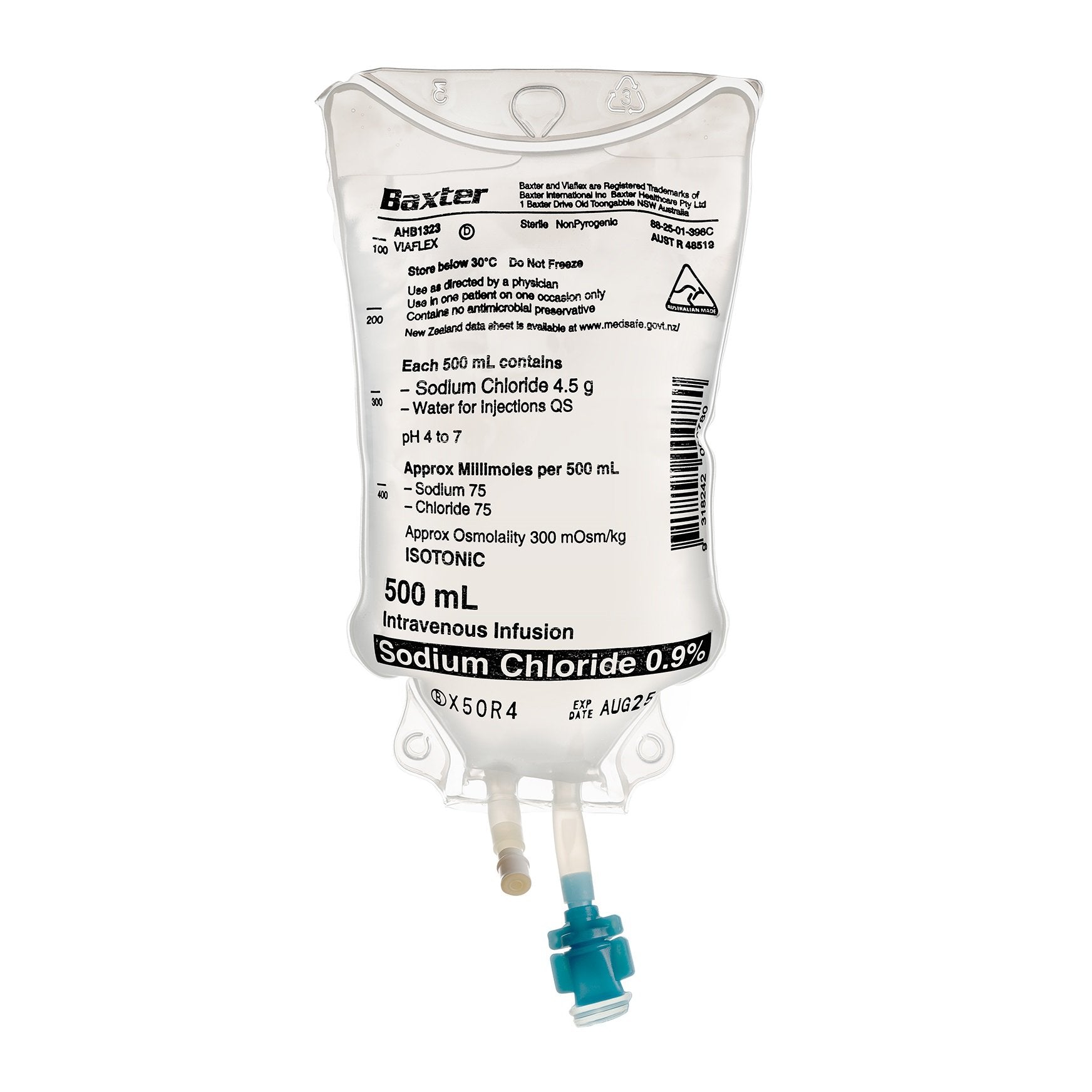 Sodium Chloride 0.9% IV 500ml - Each