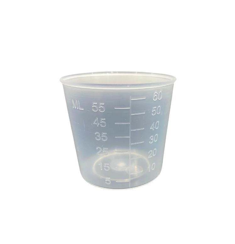 Medicine Cup 60ml Graduated Clear - (Pack 25)