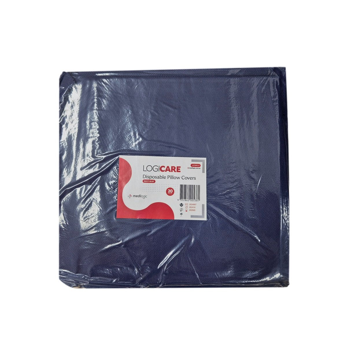 LOGICARE Disposable Pillow Covers with Flap Navy Blue - Carton (200)