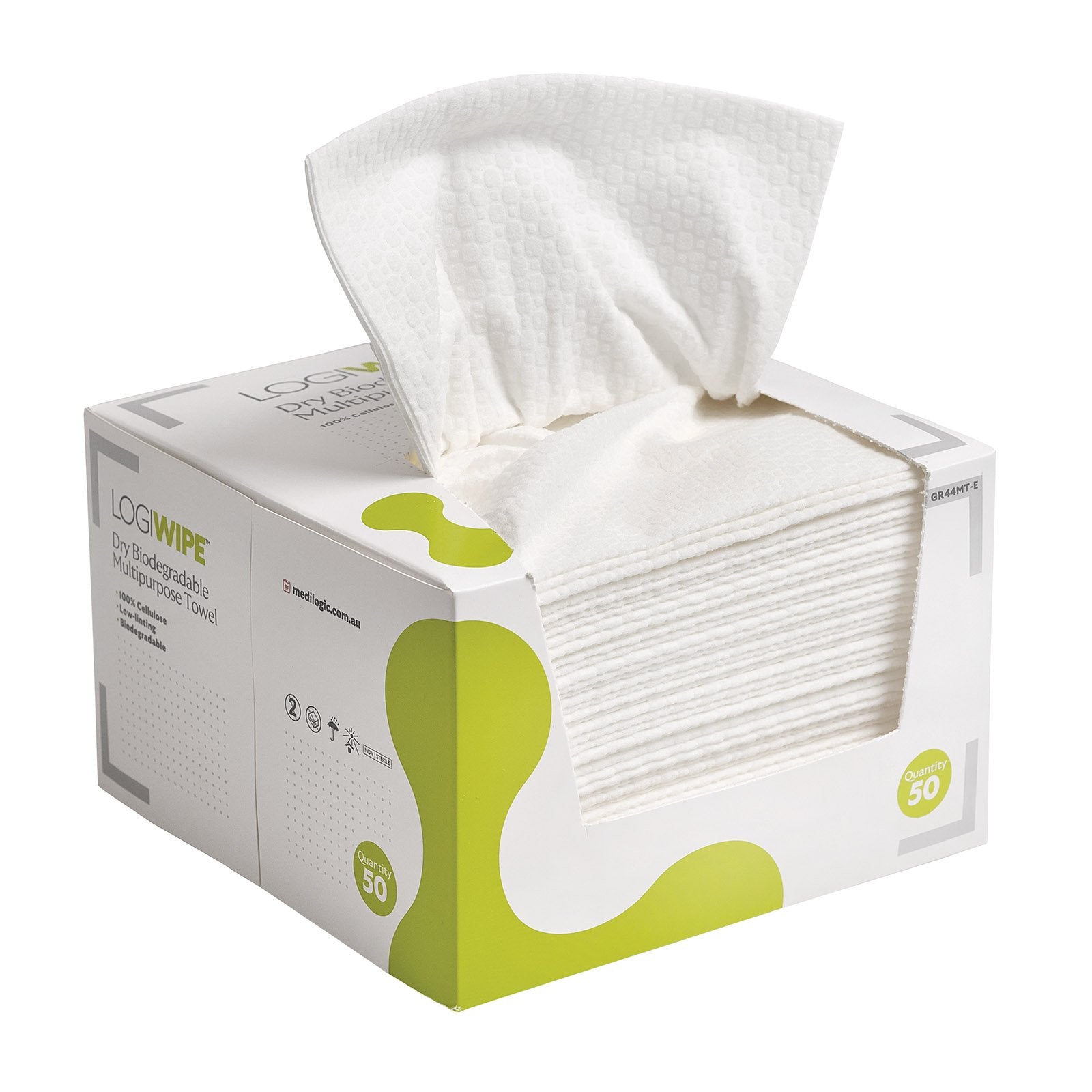LOGIWIPE Dry Biodegradable Multipurpose Towel - Box (50)
