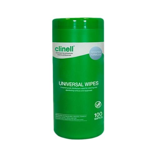 Clinell Universal Wipes Tub 100 - Carton (8)