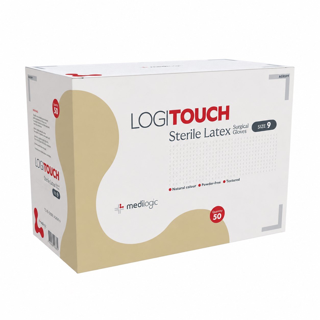 LOGITOUCH Sterile Latex Surgical Glove P/F Size 9 - Box (50)