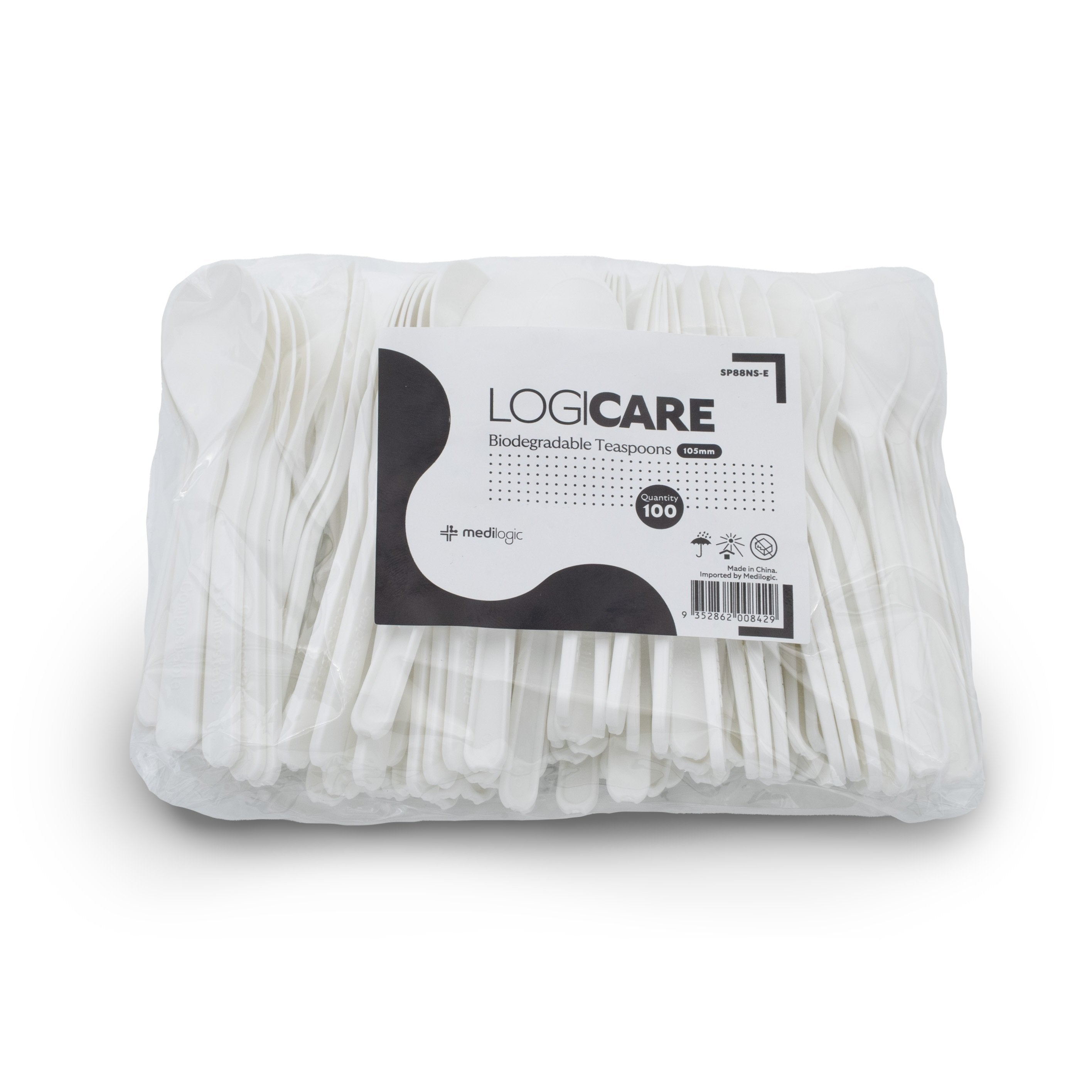 LOGICARE Biodegradable Teaspoons - Carton (2000)