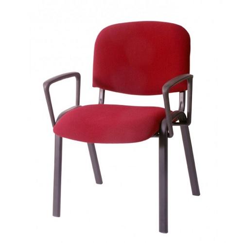 Waiting Room Chair with Arms - Premium Black Vinyl