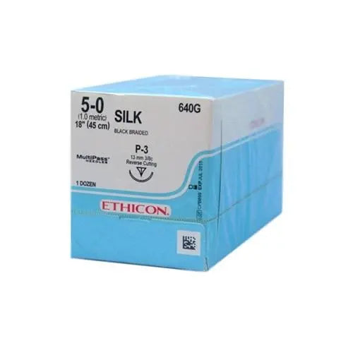 Silk 5/0 16mm Curved Cut 75cm - Box (36) Ethicon
