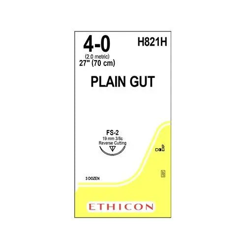 Plain Gut Suture 4/0 FS-2 19mm 70cm - Box (36) Ethicon