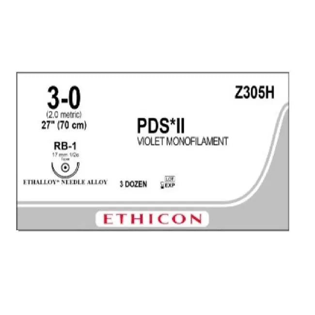 PDS II 3/0 RB-1 70cm (PDP305H) - Box (36) Ethicon