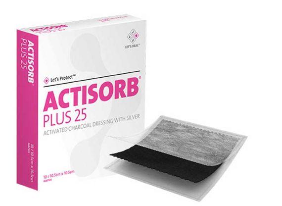 Actisorb Plus 25 Silver/Charcoal Dressing 6.5x9.5cm - Box (10)
