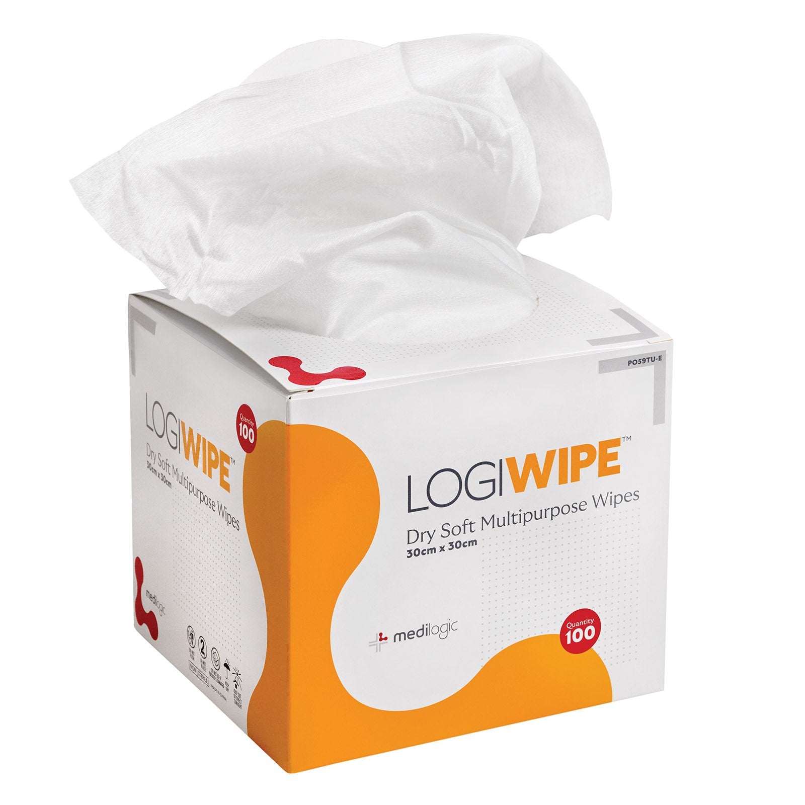LOGIWIPE Dry Soft Multipurpose Wipes - Box (100)