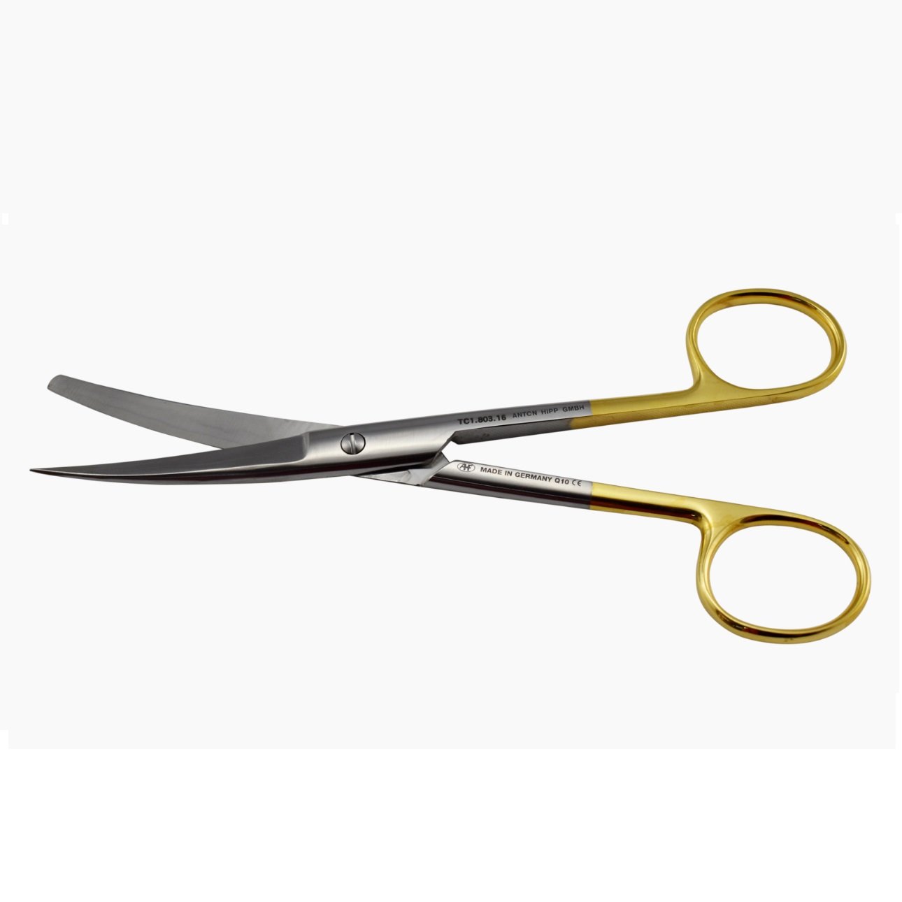 HIPP Surgical Scissors Sharp/Blunt Curved Tungsten Carbide 16cm - Each