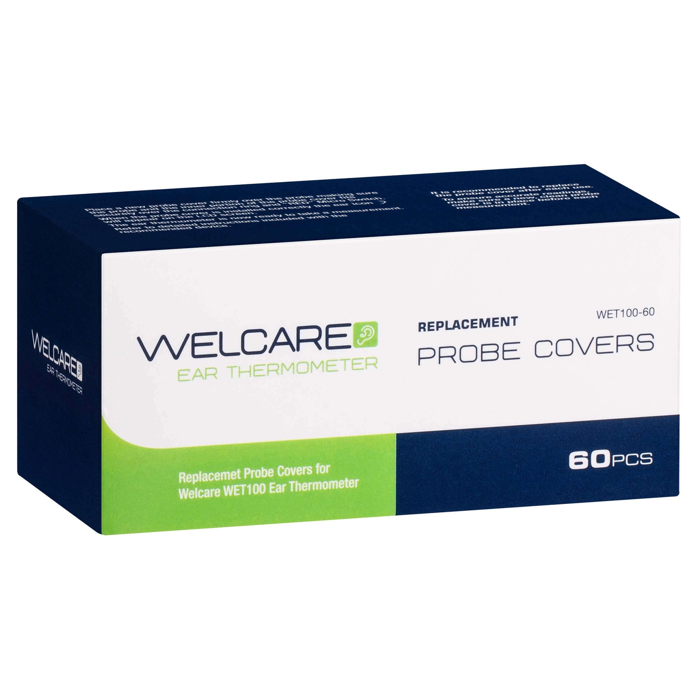 Welcare Ear Thermometer Replacement Probe Covers - 60 Pack