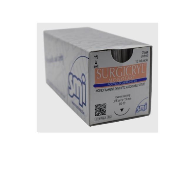 Surgicryl Monofast 6/0 RC 3/8 Circ DS 12mm 45cm Undyed - Box (12)