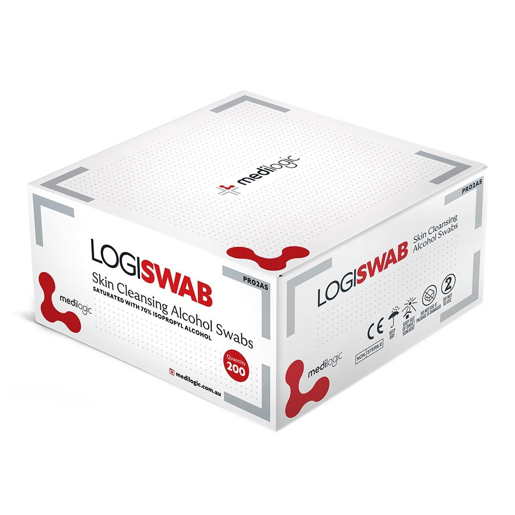 LOGISWAB Skin Cleansing Alcohol Swabs - Box (200)