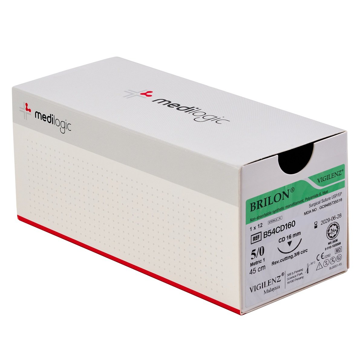 Vigilenz Brilon 5-0 16mm CD 45cm Sutures - Box (12)