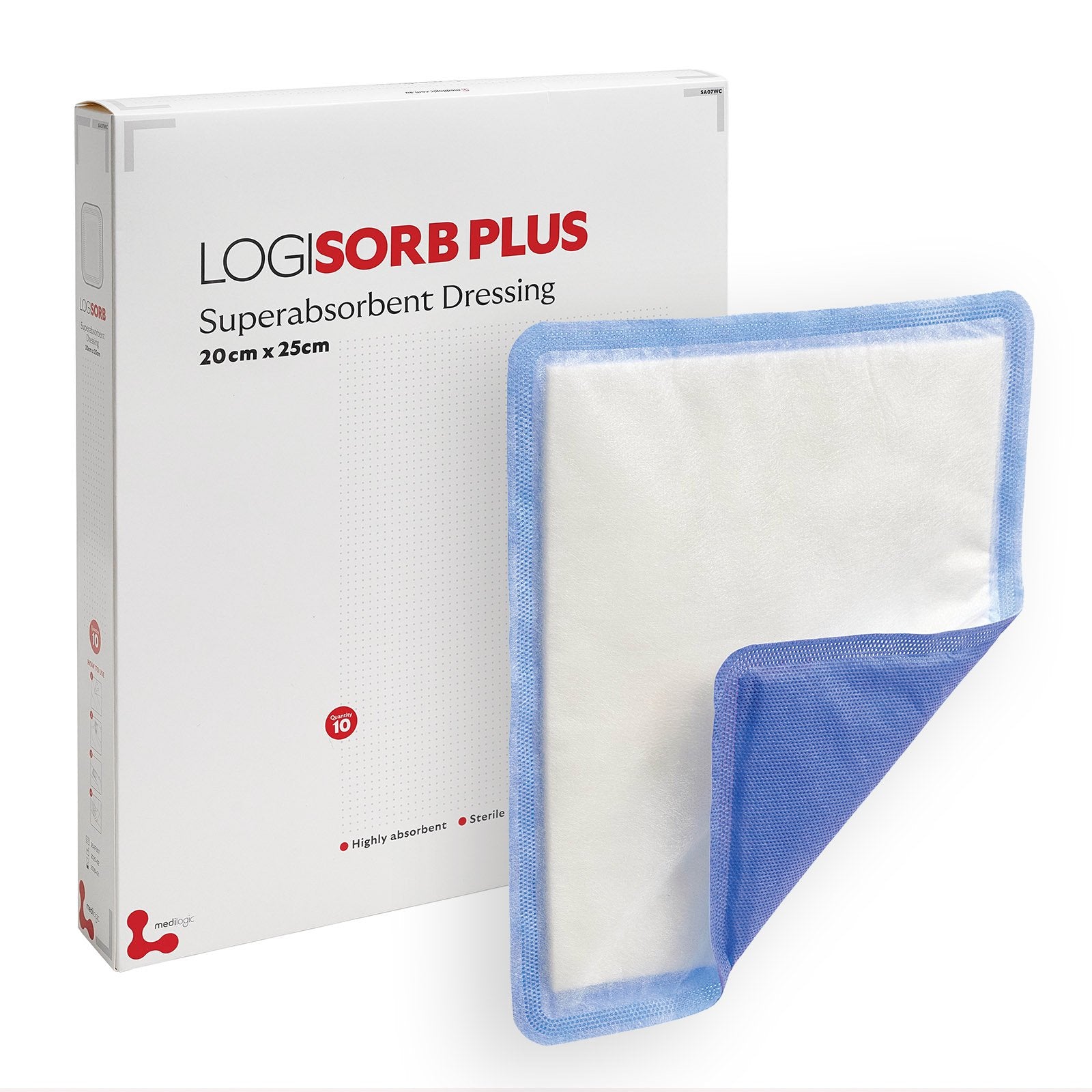 LOGISORB PLUS Superabsorbent Dressing 20cmx25cm - Box (10)