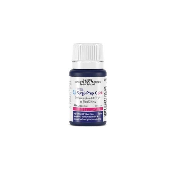 Surgi-Prep C Pink Chlorhexidine 0.5% and Ethanol 70% 30ml - Each