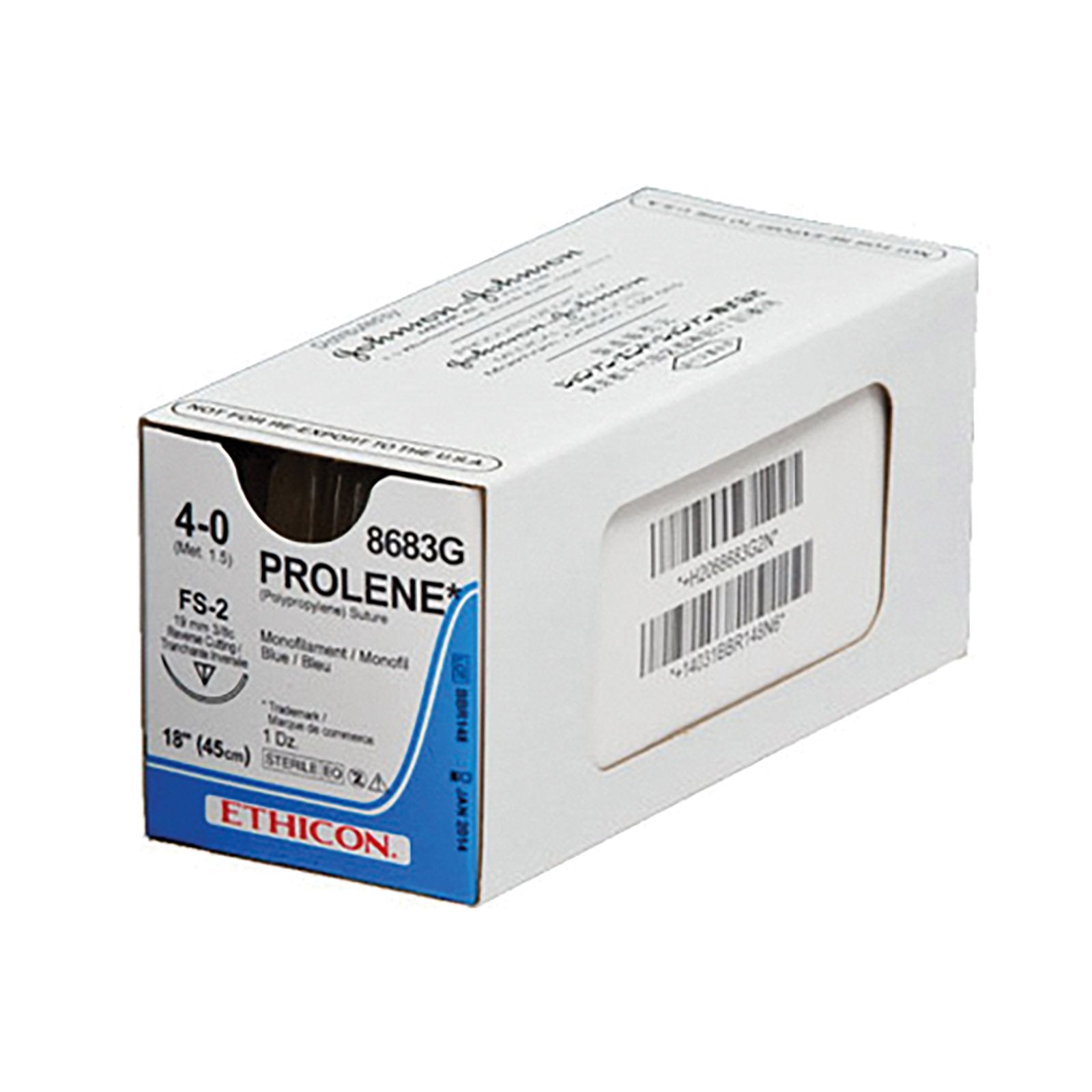Prolene 6/0 Suture 45cm Blue 16mm PC-3 - Box (12)