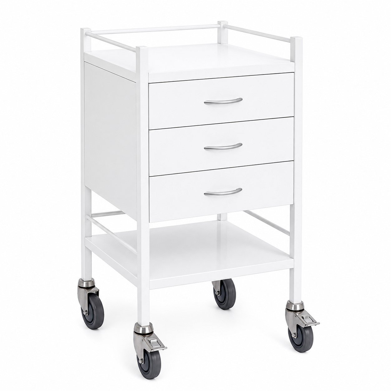 LOGIFORM Instrument Trolley Powder Coated White - 3 Drawers