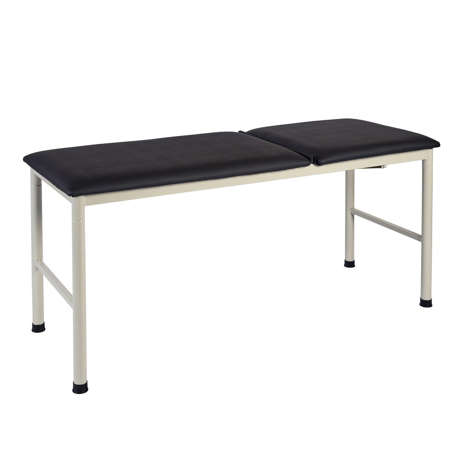 LOGIFORM Fixed Height Examination Couch Black Vinyl Elevating Backrest - Without Face Hole