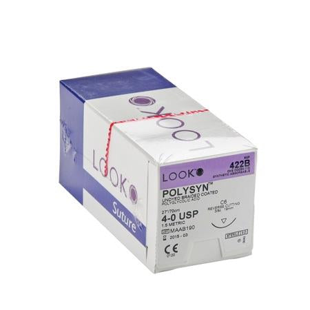 Look Absorbable Polysyn 4/0 Suture 19mm - Box (12)