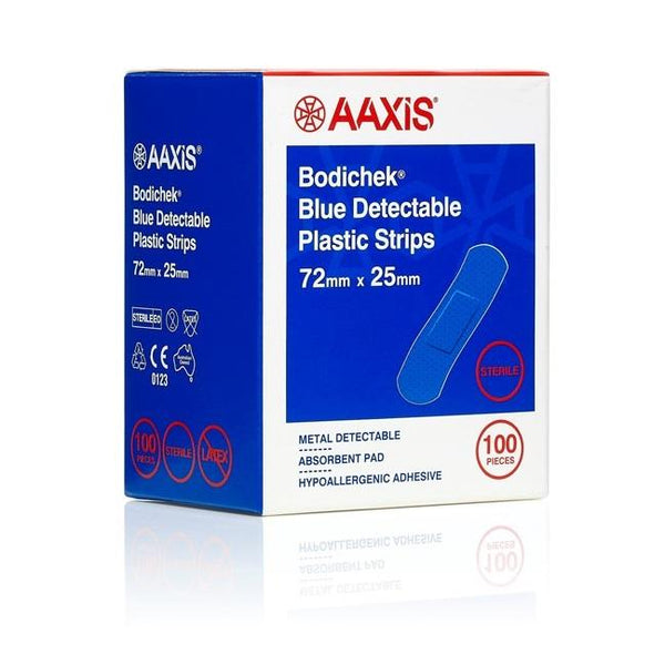 Aaxis Bodichek® Strips Detect Plastic 72x25mm Blue Sterile - Box (100)