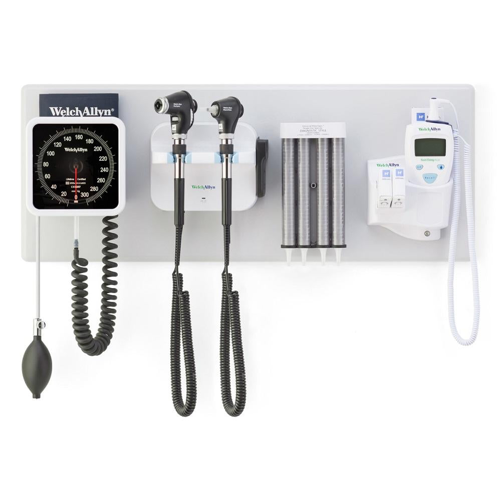 WELCH ALLYN Wall System 77716 PanOptic+ Macroview+ iExaminer, Disp, Sphyg, Suretemp