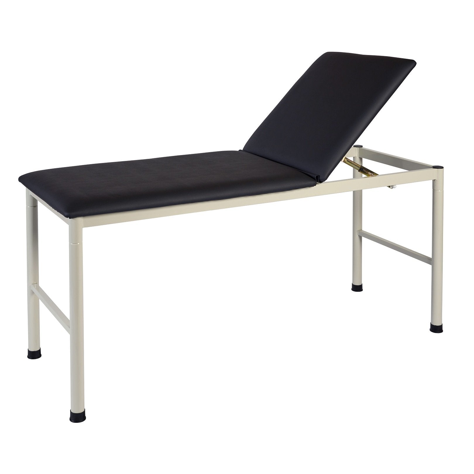 LOGIFORM Fixed Height Examination Couch Black Vinyl Elevating Backrest - Without Face Hole