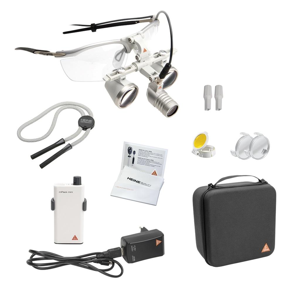HEINE Loupelight 2 Set HR 2.5x Binocular Loupe 520mm + S-FRAME + mPack mini